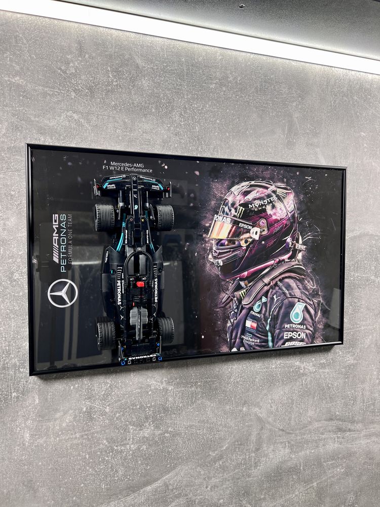 Арт Тримач Рамка на Стіну 50x30 см. для LEGO Technic 42165 Mercedes F1