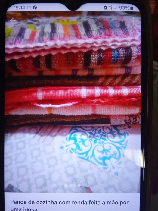 Panos de algodão com picô em renda 6 Panos 20€