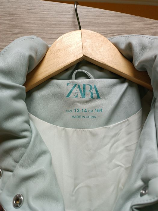 Тепла, Зимова жіноча або підліткова  куртка Zara, Зара з екошкіри 164