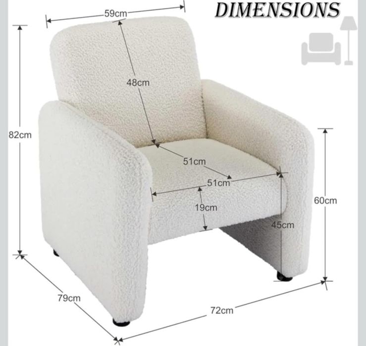 Fotel Bialy Puchowy Miękki Składany