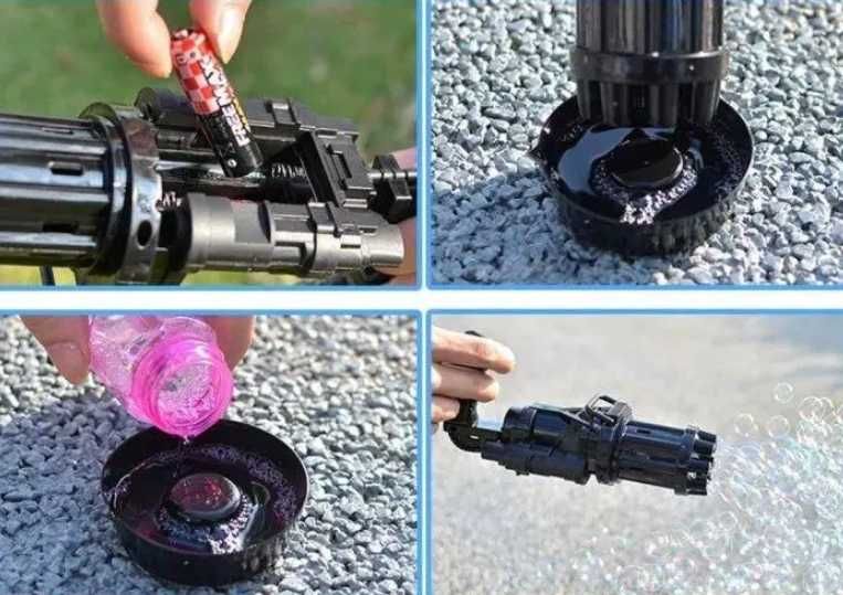 Детский автоматический пулемёт для мыльных пузырей Bubble Gun Blaste