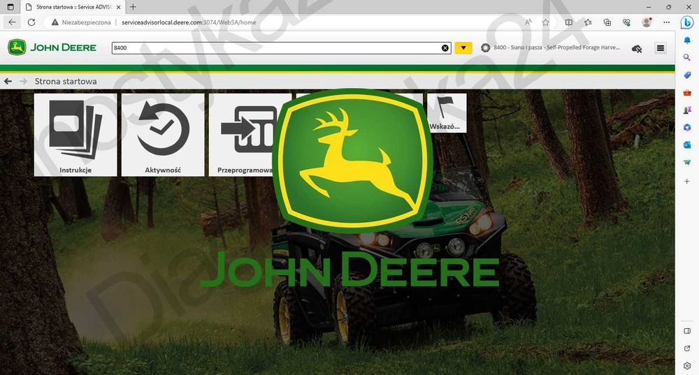 JOHN DEERE Service Advisor 2024.07 Polska Baza Danych Instukcje Napraw