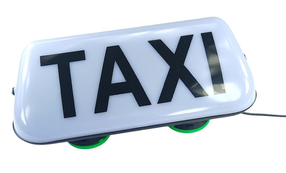 Lampa TAXI kogut LED 35cm biała na szklany dach przyssawki próżniowe