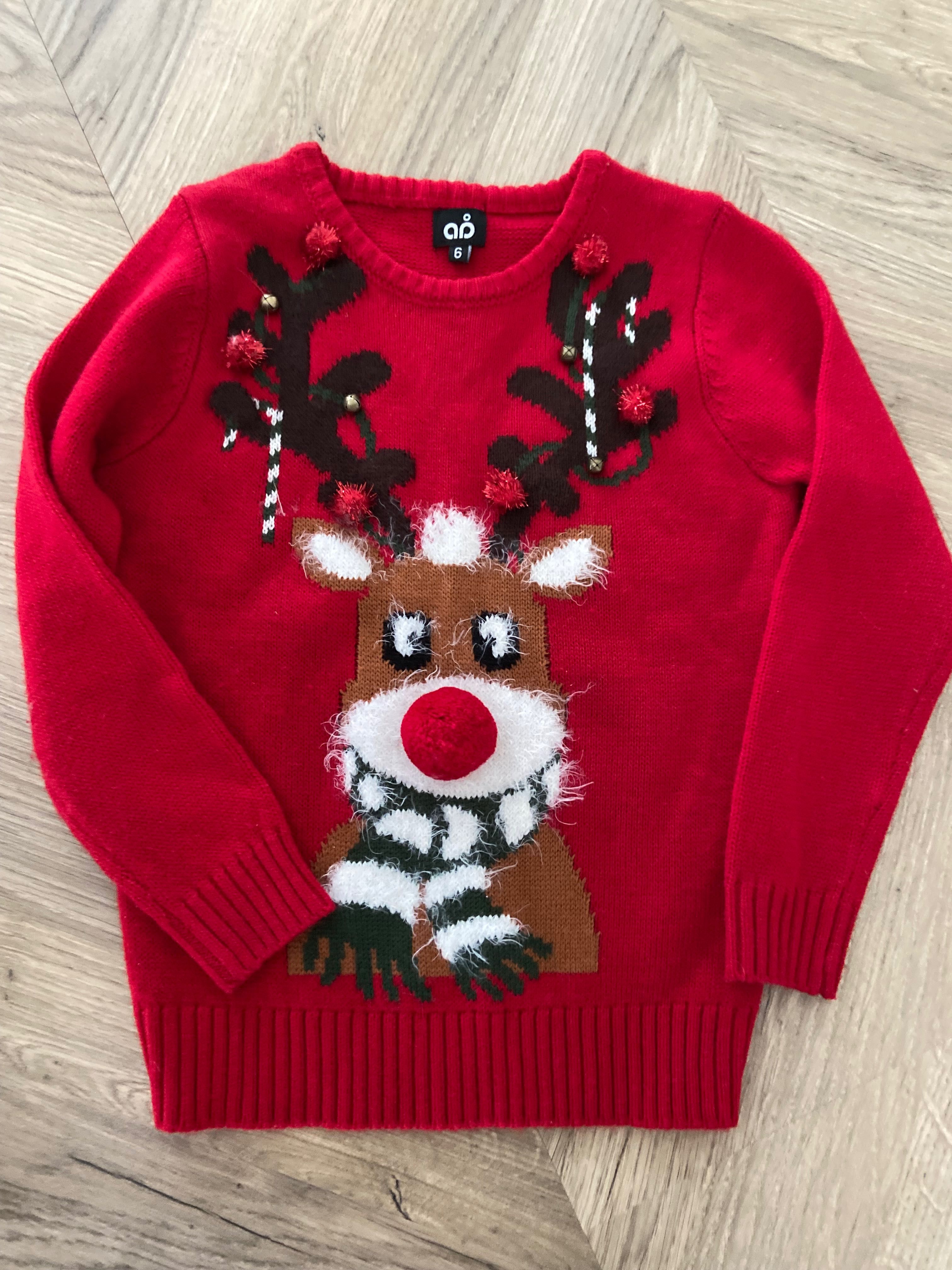Sweter świąteczny dla dziewczynki 6 lat