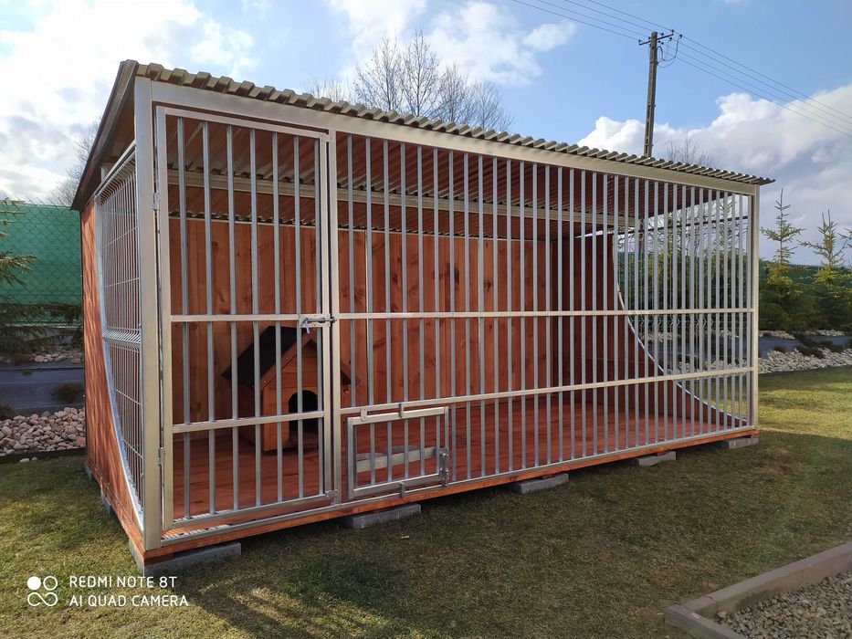 Kojec dla psa ocynkowany nowoczesny premium boki drewno "ŁEZKA" 4x2