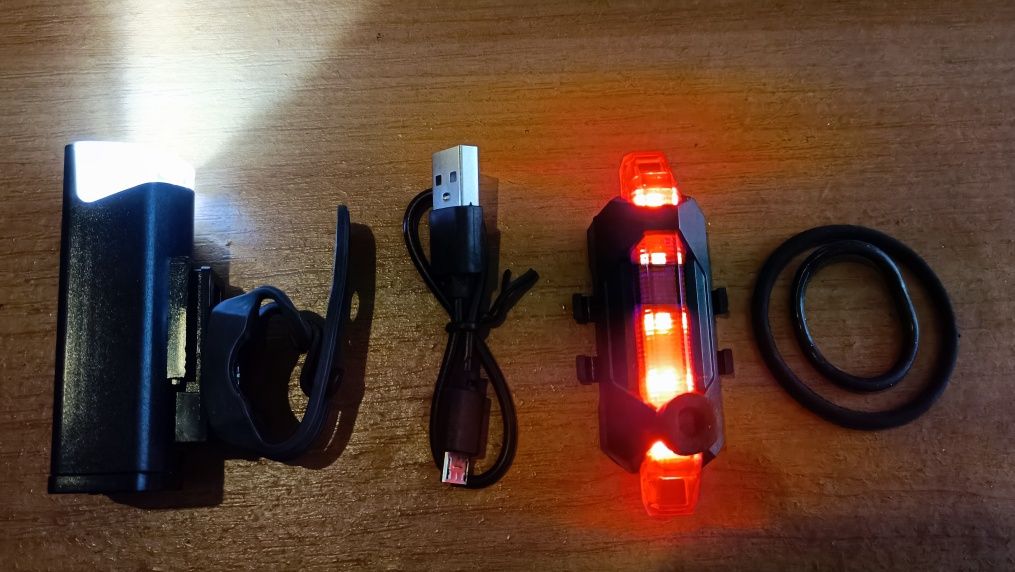 Велофари Вело Ліхтарі USB Акумуляторні Передній, Задній і Налобний!