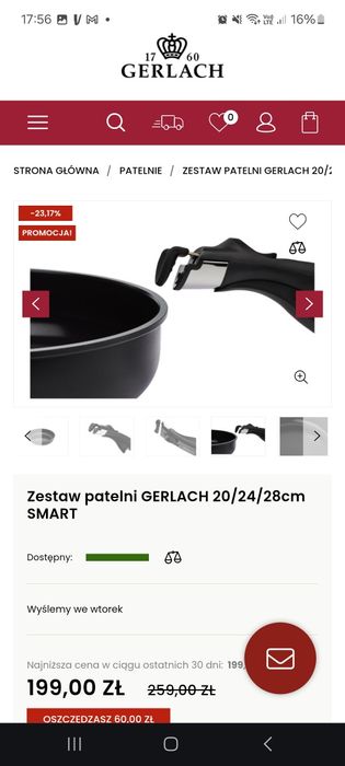 Nowy Zestaw patelni GERLACH 20/24/28cm SMART patelnia
Linię SMART twor