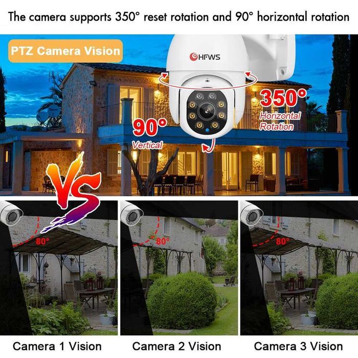 Kit Vídeo Vigilância WIFI Profissional 4 Câmaras Exterior 1080P