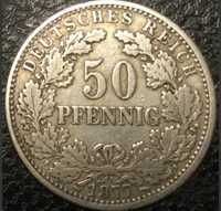 Moneta 50 pfennig 1877 J srebro