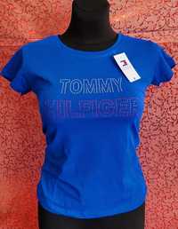 Niebieska koszulka Tommy hilfilger damska koszulka Tommy hilfilger Tom