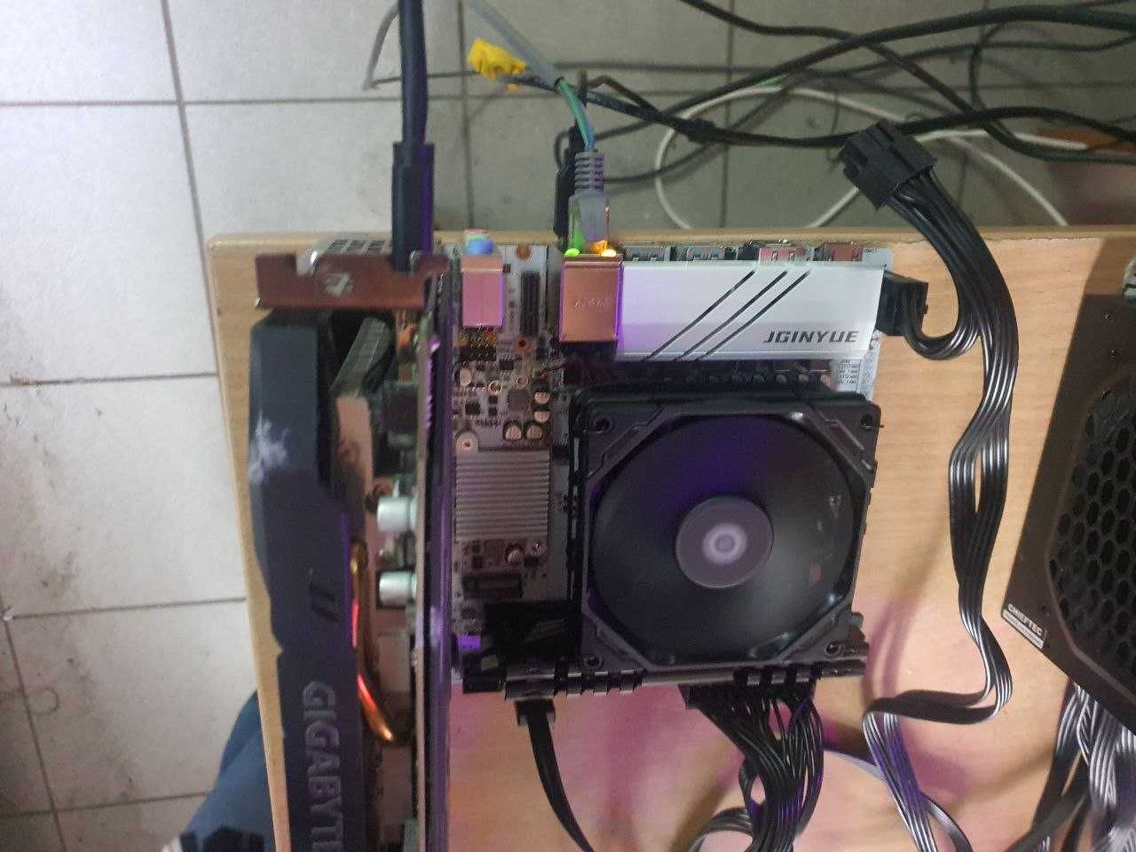 Матер плата sAM4 Mini ITX JGINYUE B550 Gaming с Ryzen 5 5600 ID Coolin