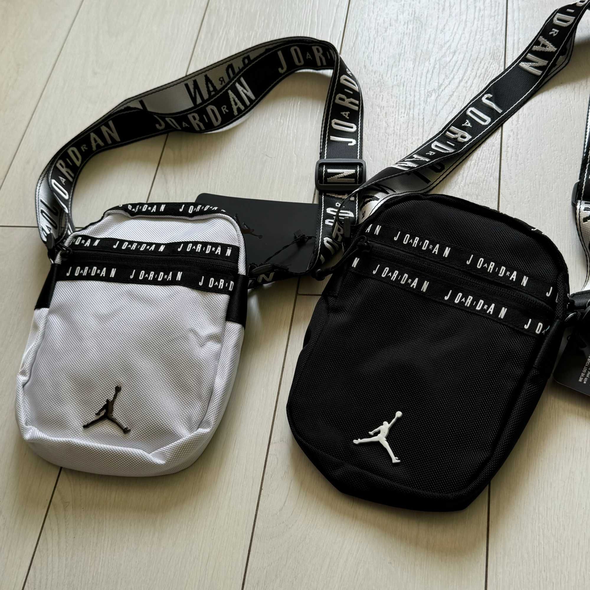 Сумка через плече Nike Air Jordan у 2-ох кольорах(Чорний, Білий).