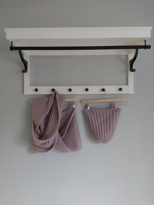 Komplet czapka ocieplana i szal, komin w pastelowym kolorze