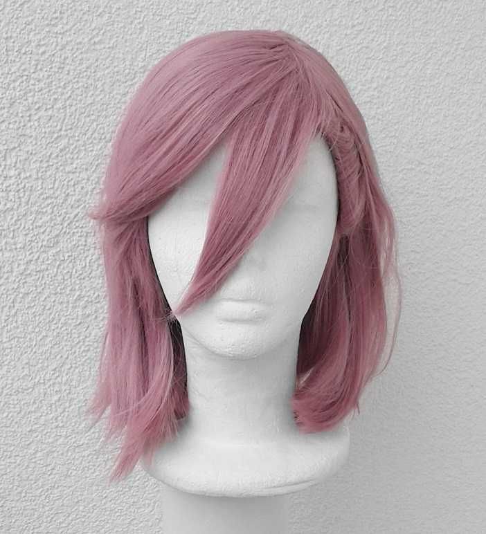 Różowa krótka bob peruka z grzywką cosplay wig Amano Ririsa Aira anime