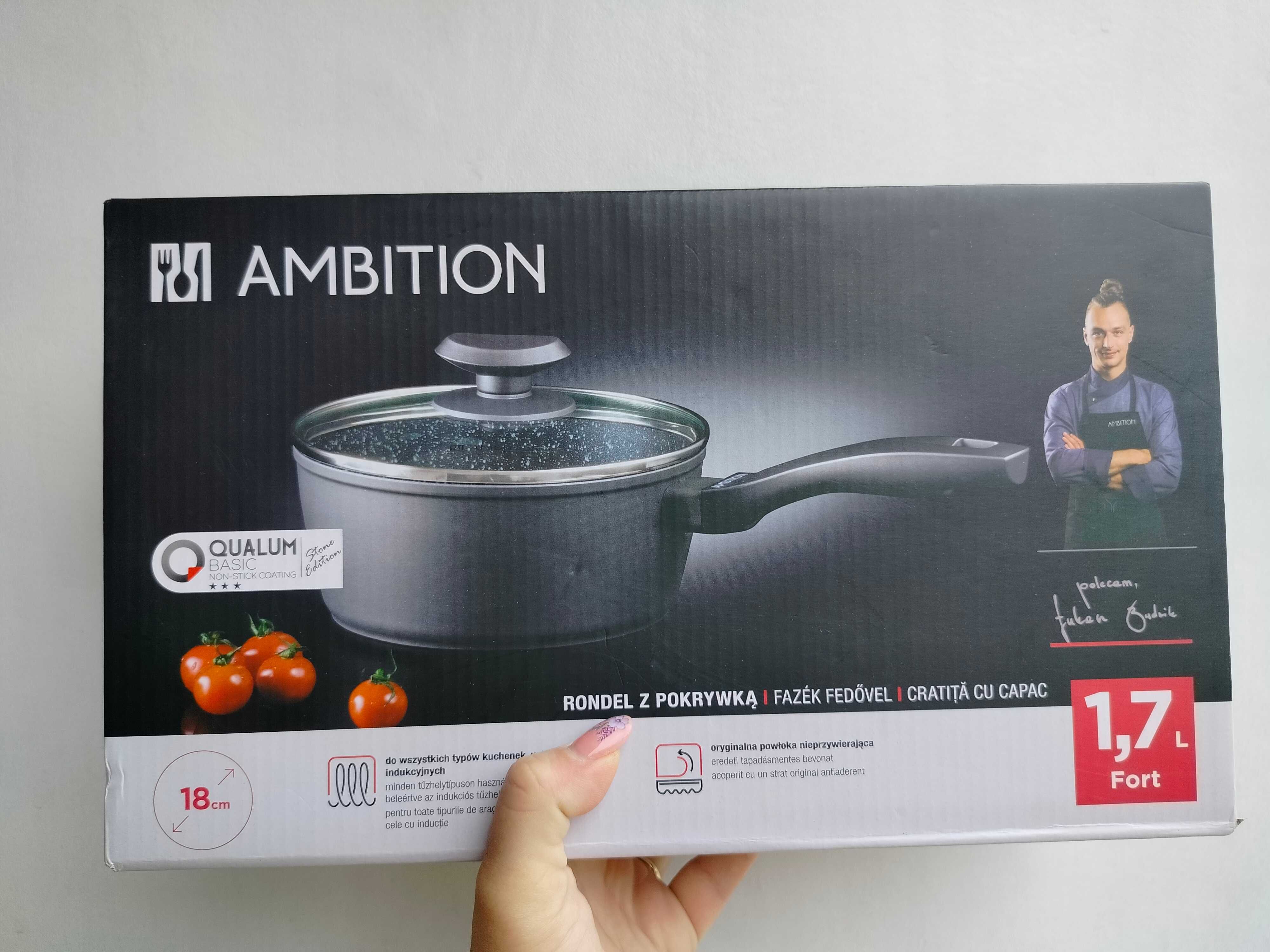 Rondel garnek Ambition Fort 1,7l na indukcję z pokrywką