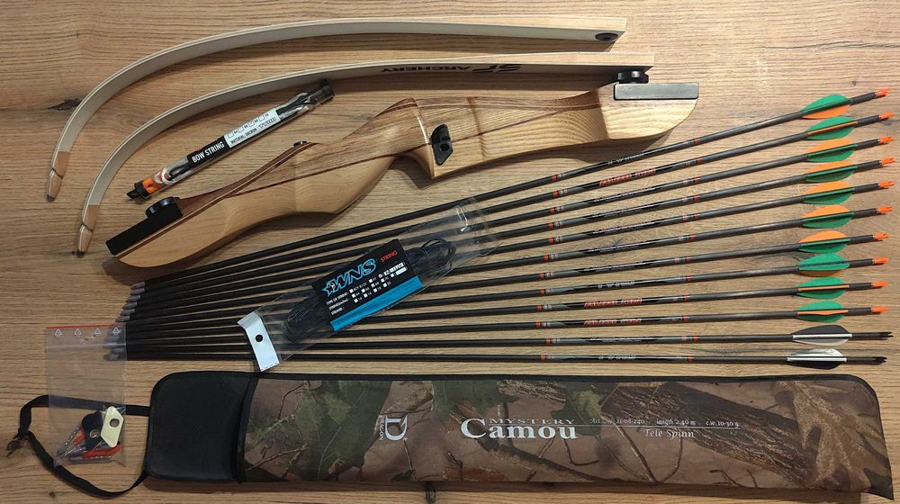 Łuk klasyczny olimpijski Optimo+ 28lbs +12 nowych strzał i inne dodatk