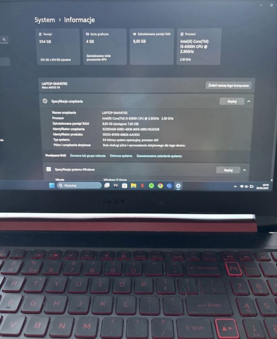 Laptop gamingowy/do pracy/szkoły Acer N18C3