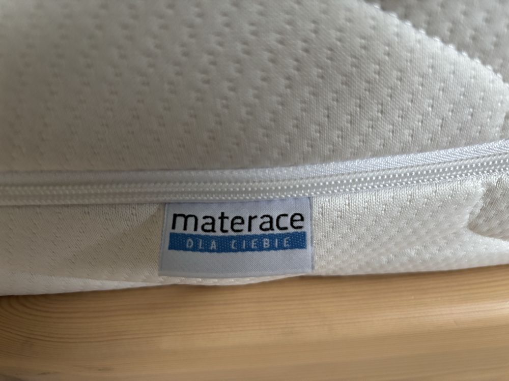 2 x Łóżko sosnowe z pojemnikiem - kolor - bielone. Materac posejdon