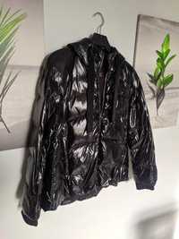 Czarna kurtka pikowana naturalny puch pierze 42 xl Motivi