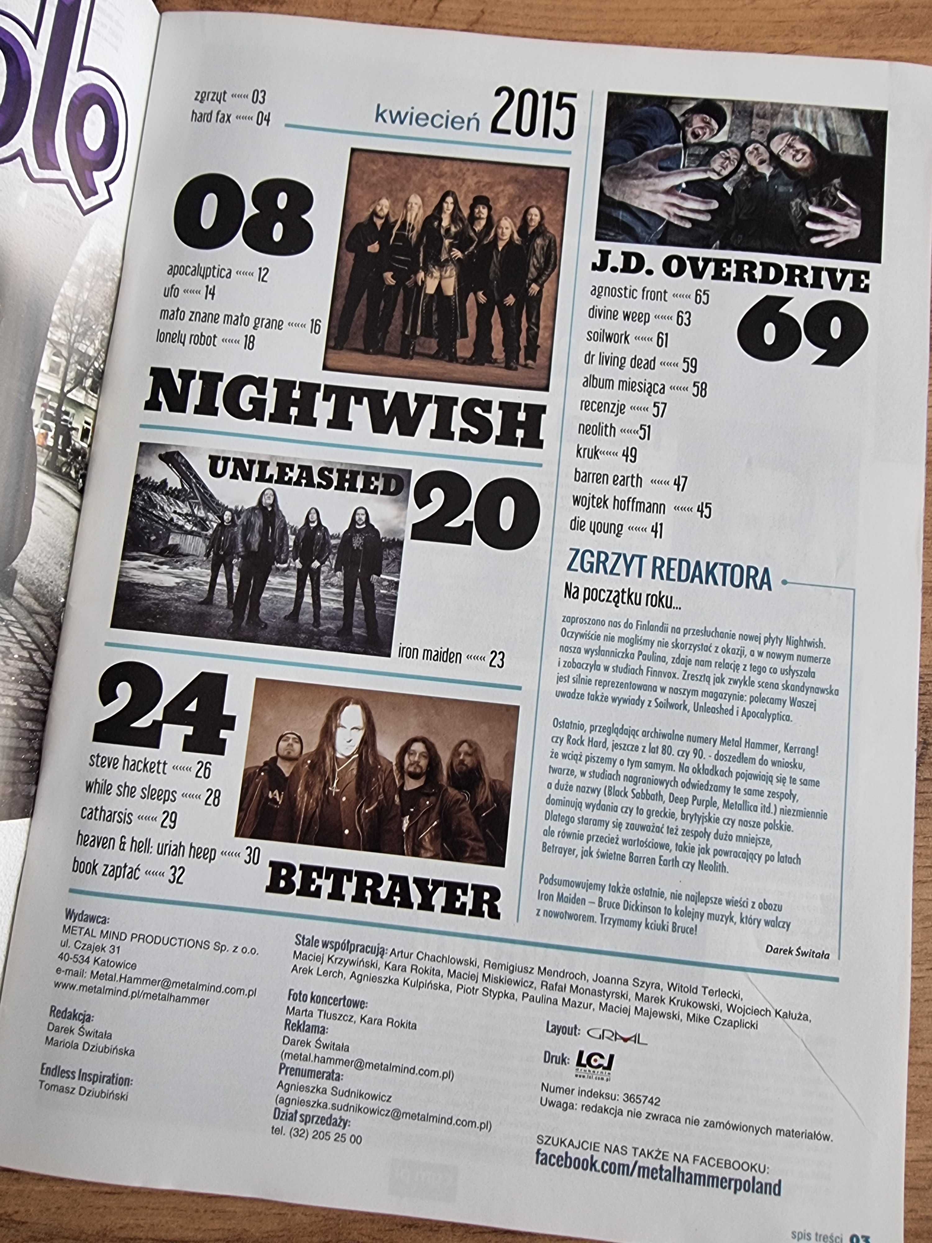 Metal Hammer 2015 - Nightwish, Plakaty: Therapy?, Dream Theater