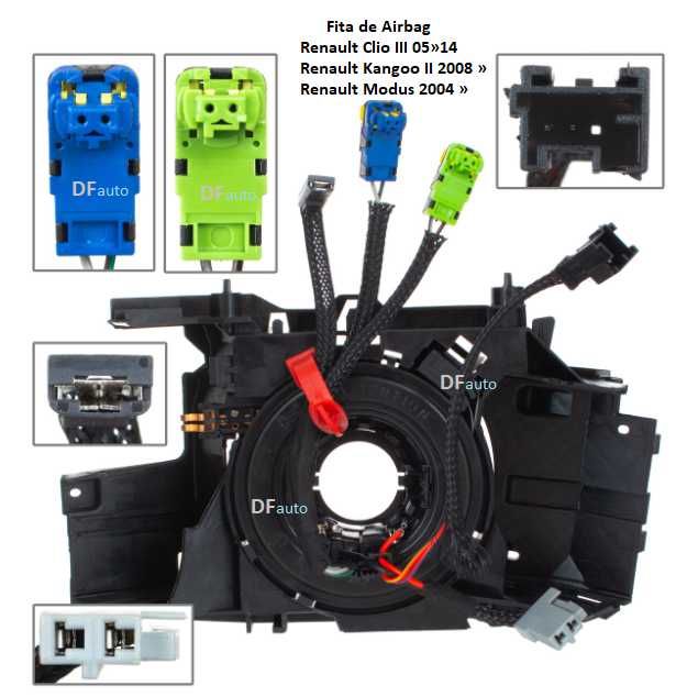 Fita de Airbag   volante Renault Clio III Kangoo II Modus ( Buzina)