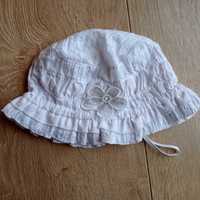 Pro Han Kapelusz biała czapka haft r 54 wiek 5-8 lat błyszcząca