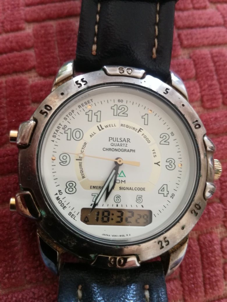 Relógio Pulsar 041 858 ainda com a bracelete original castanha.