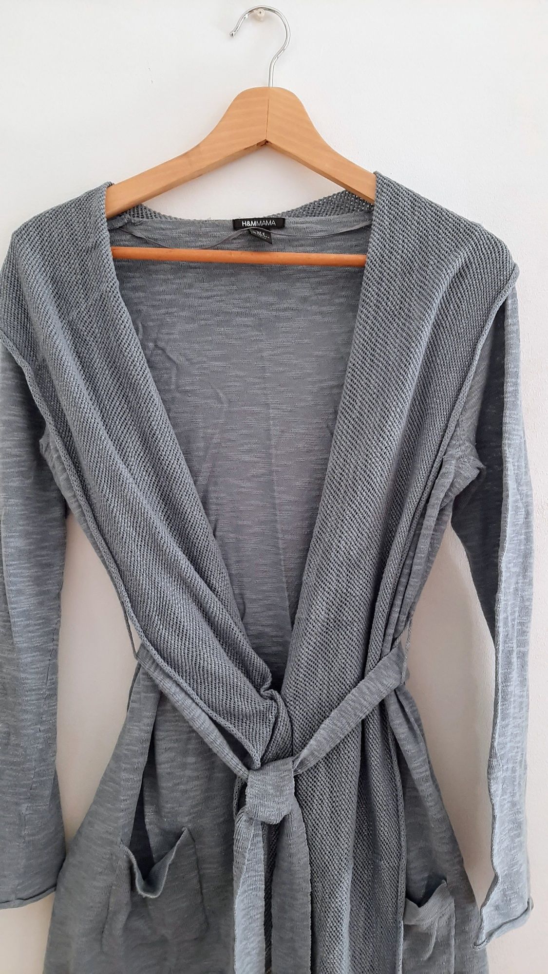 Cardigan 3/4, com cinto, tam. S, H&M