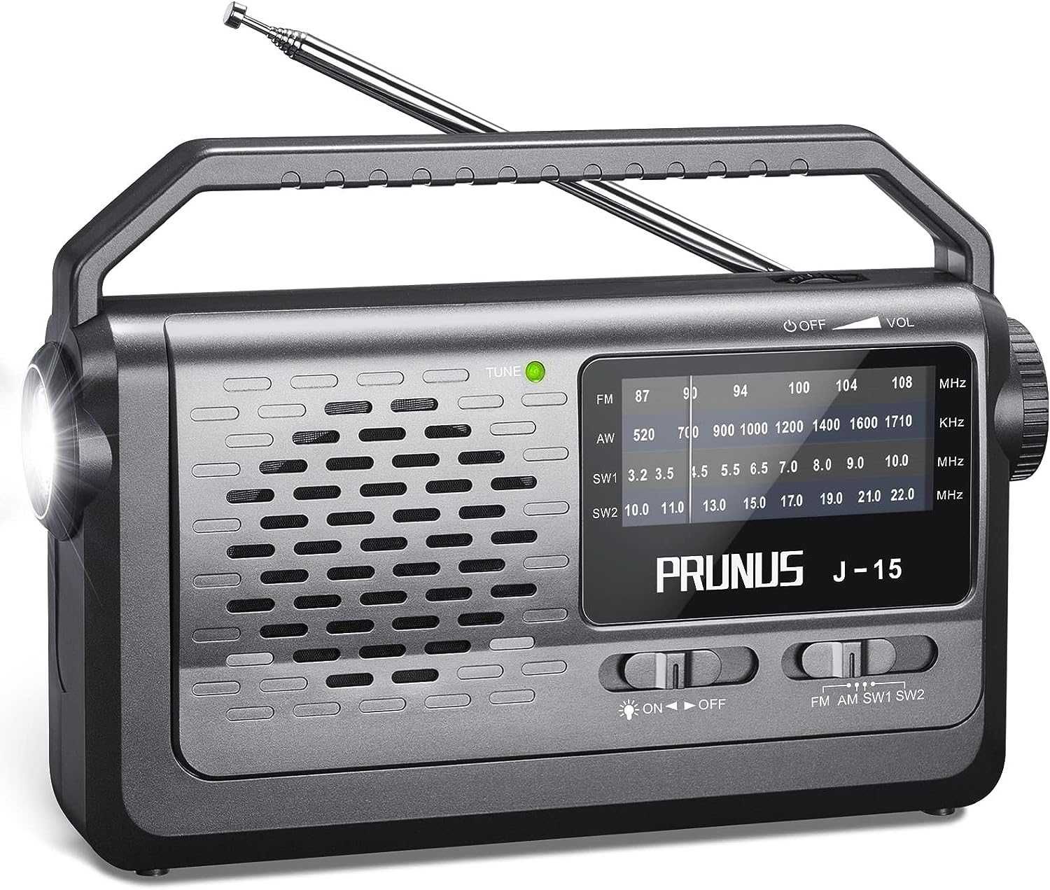 Przenośne radio sterowane bateriami PRUNUS J-15