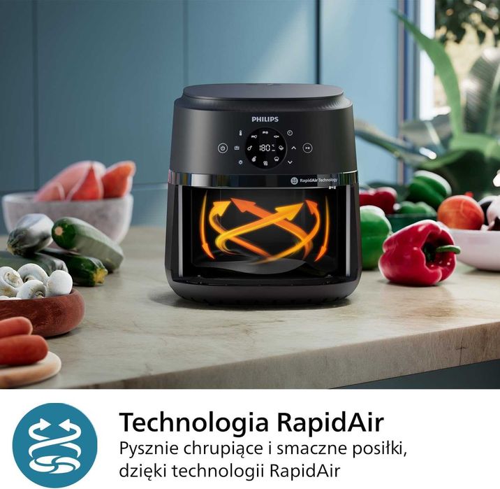 NOWA Frytkownica Beztłuszczowa PHILIPS Mona 1500W pojemna - AIR FRYER