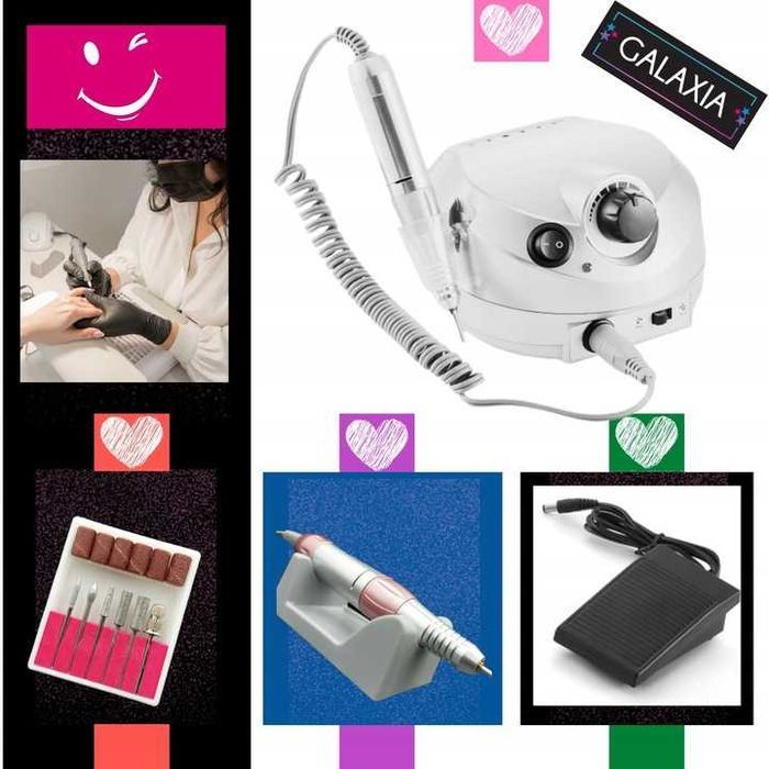 Mocna Frezarka Do Paznokci 65w Frezy Profesjonalna Manicure i Pedicure