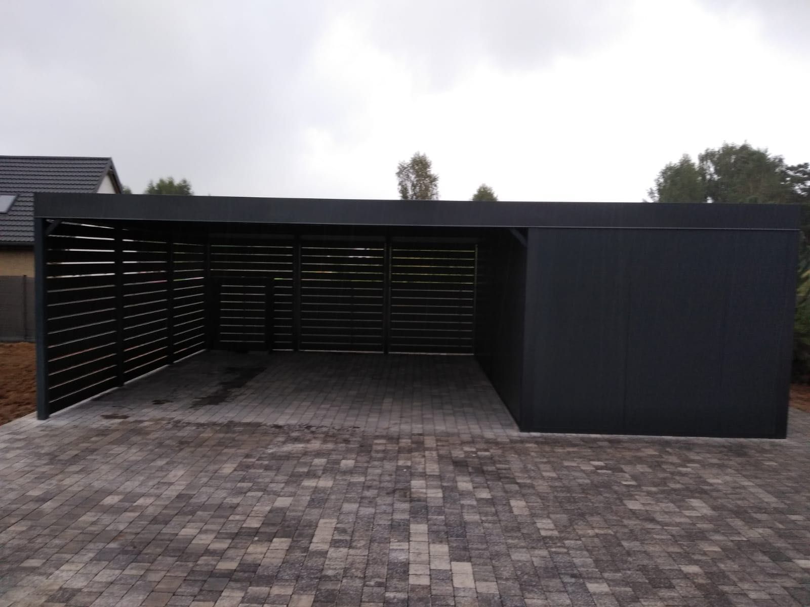Nowoczesna wiata garażowa, altana, carport, zadaszenie
