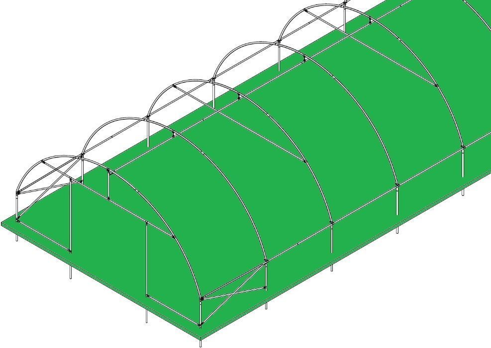 Tunel foliowy EkoTunele z folią 7x3,5x30 - super trwały