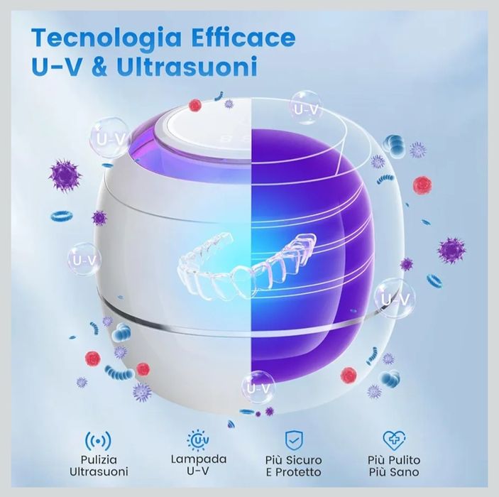 SEANCHEER Ultradźwiękowa myjka 48000 Hz do biżuterii 24W