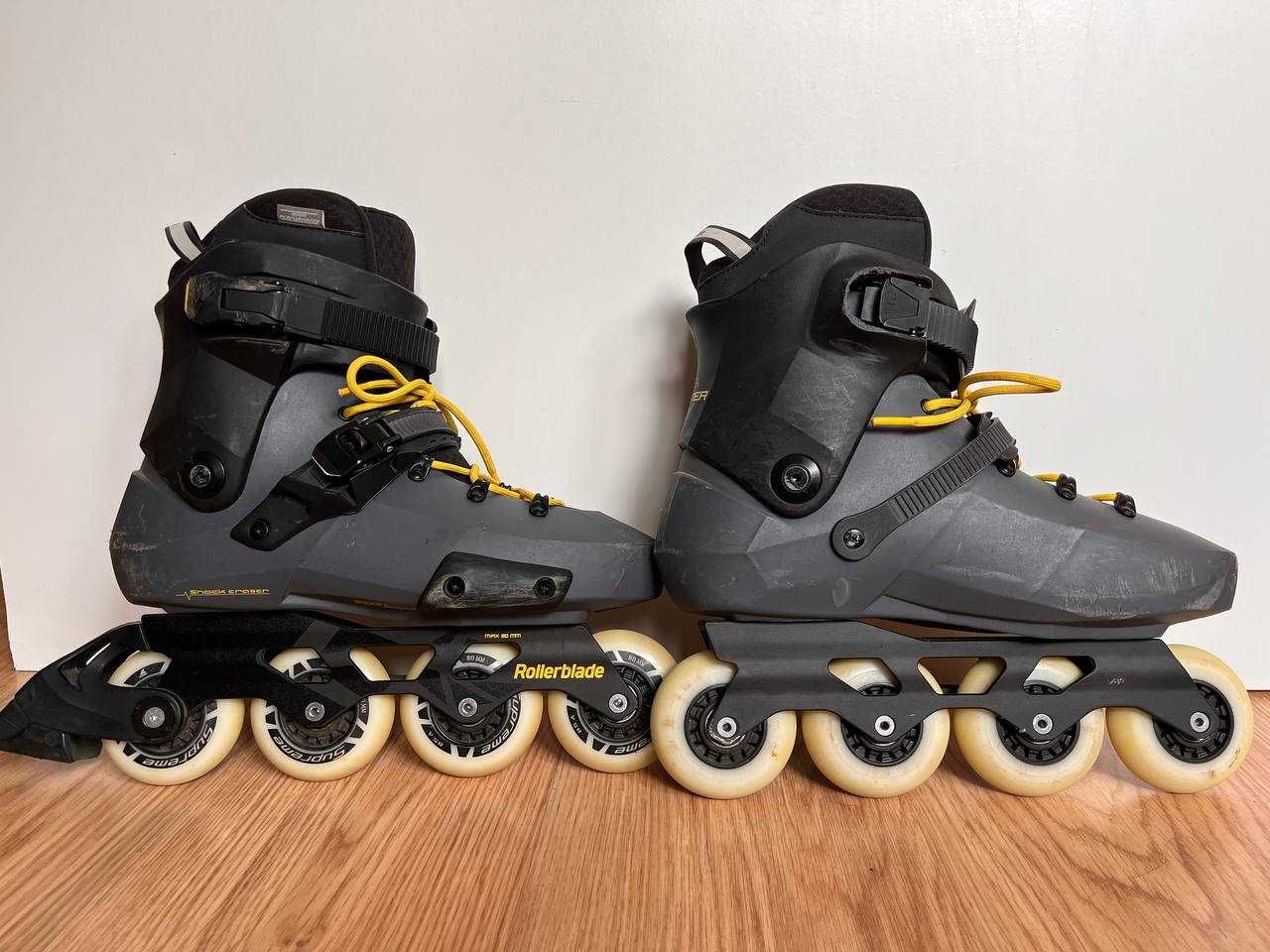 Patins em linha Rollerblade Twister Edge com o kit de proteção