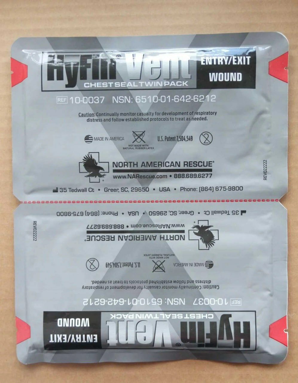 Hyfin Vent Chest Seal Twin Pack вентильована оклюзійна пов'язка