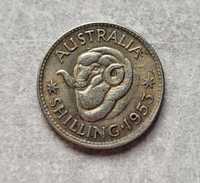 130) AUSTRALIA srebro - 1 Szyling - 1953 r.