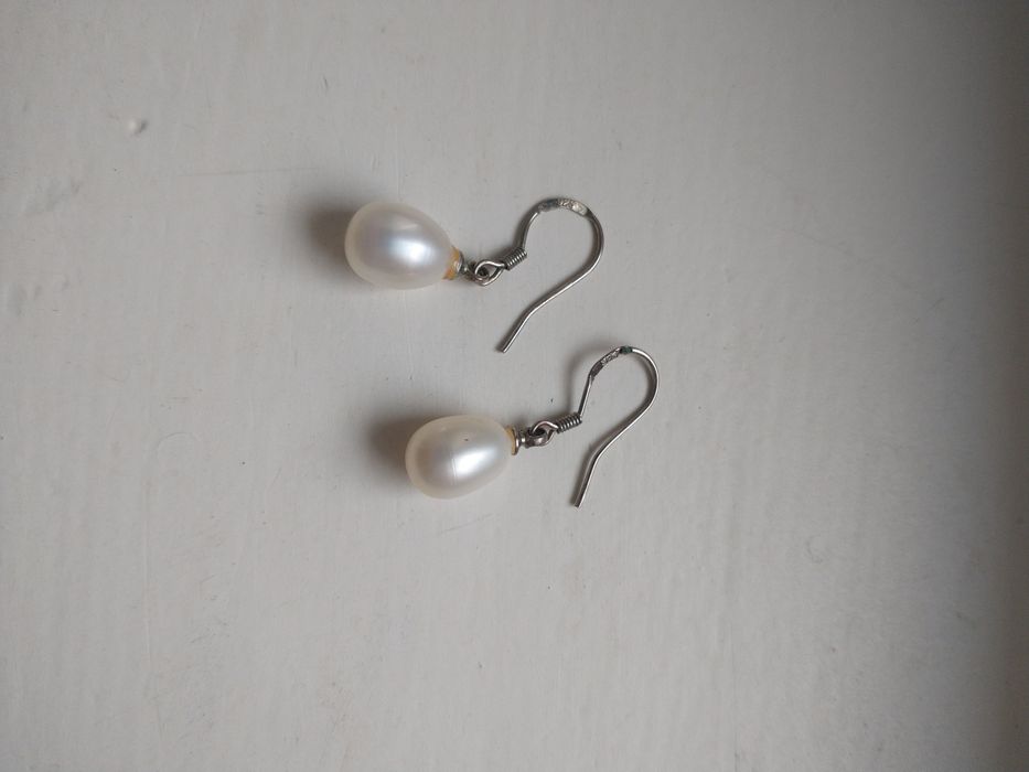 Kolczyki srebrne perła