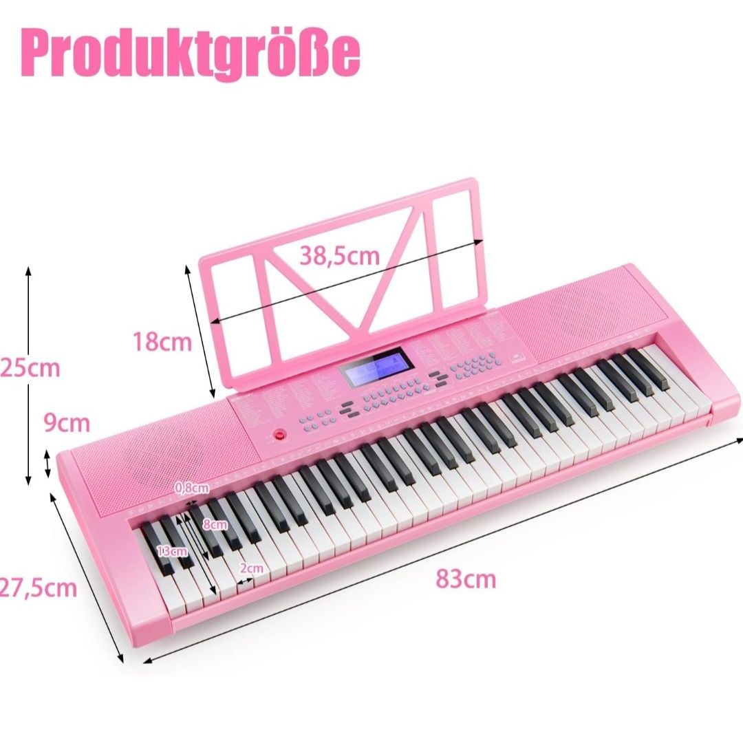 Pianino elektryczne keyboard różowe