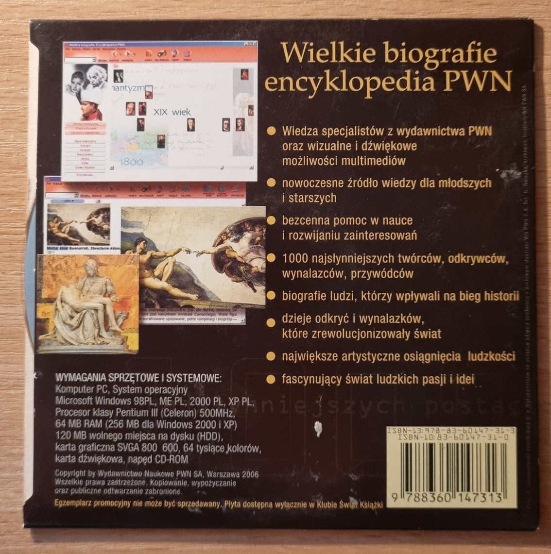 Płyty CD na PC 6 szt.  encyklopedie, Świat Książki PWN