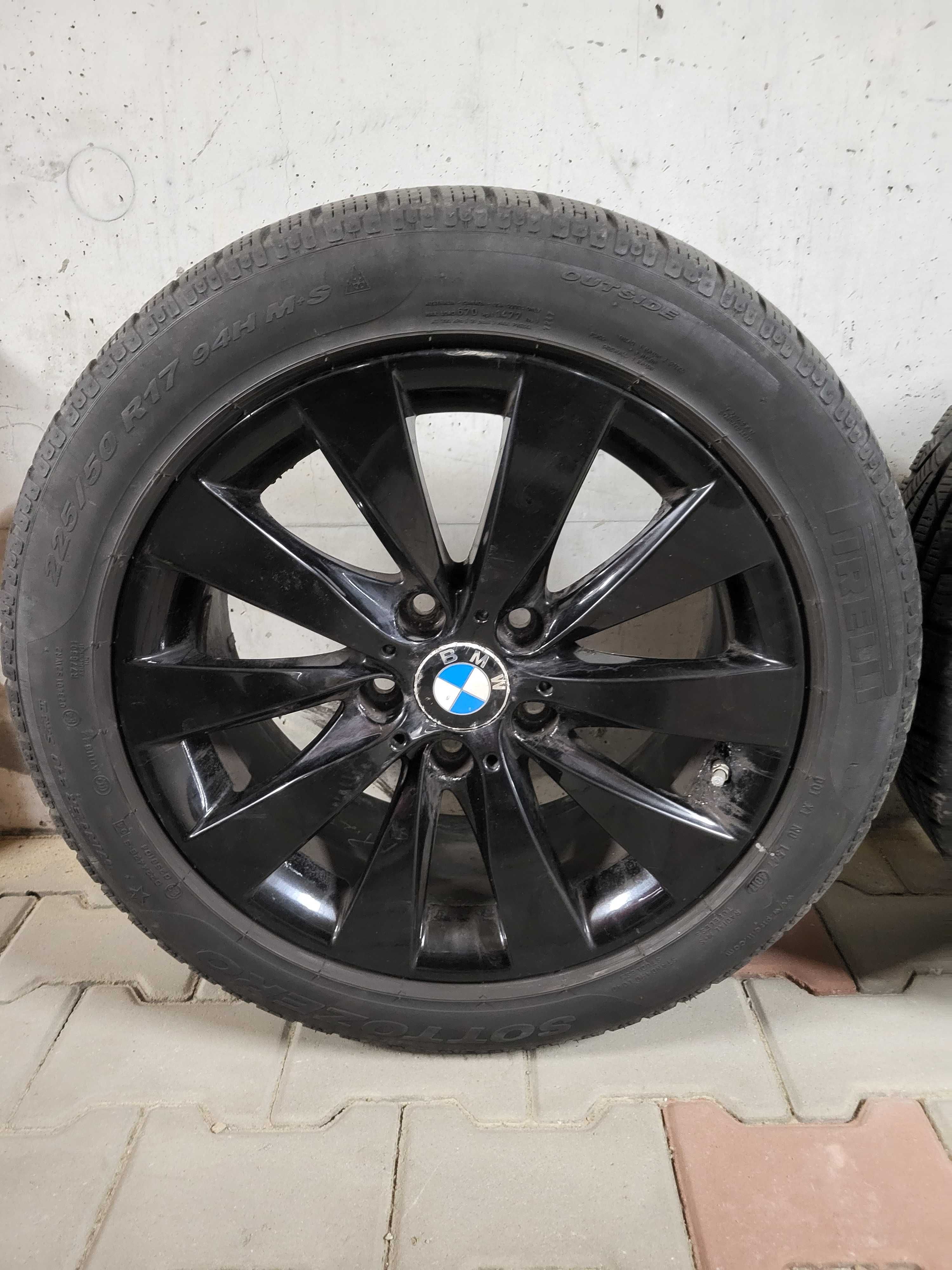 Koła felgi BMW oryginalne 17" 2J2x17H2, opony zimowe Pirelli