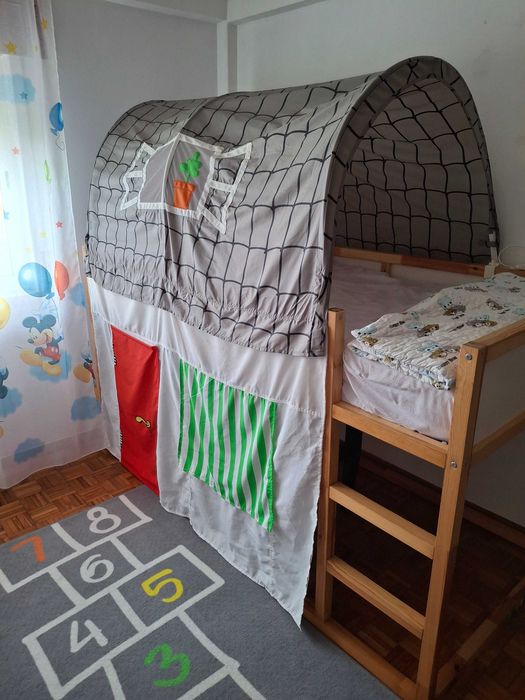 Cama reversivel + colchão molas+toldo (oferta lençóis+edredão)