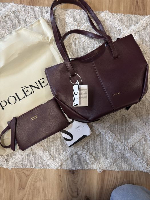 Nowa torebka Polene cyme mini  burgundowa sliwkowa
