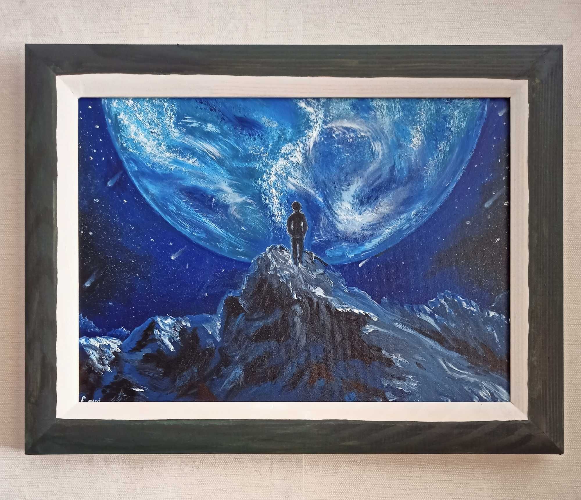 Картина маслом.Планета.Космос.Живопись,интерьер,подарок, украш