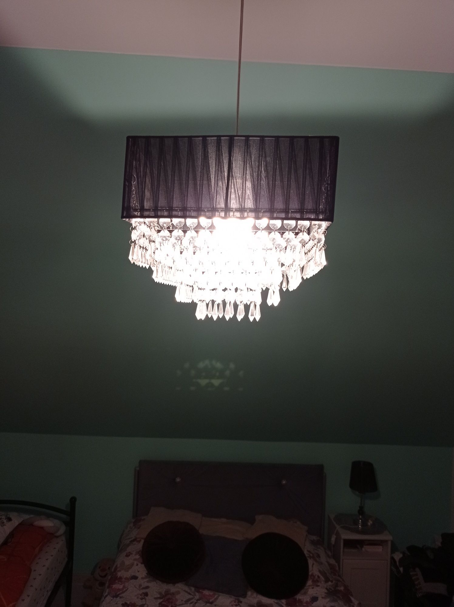 Lampa czarna kryształki Glamour