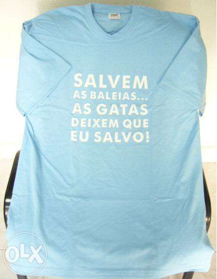 T-shirt Salvem as Baleias...As Gatas deixem que eu Salvo