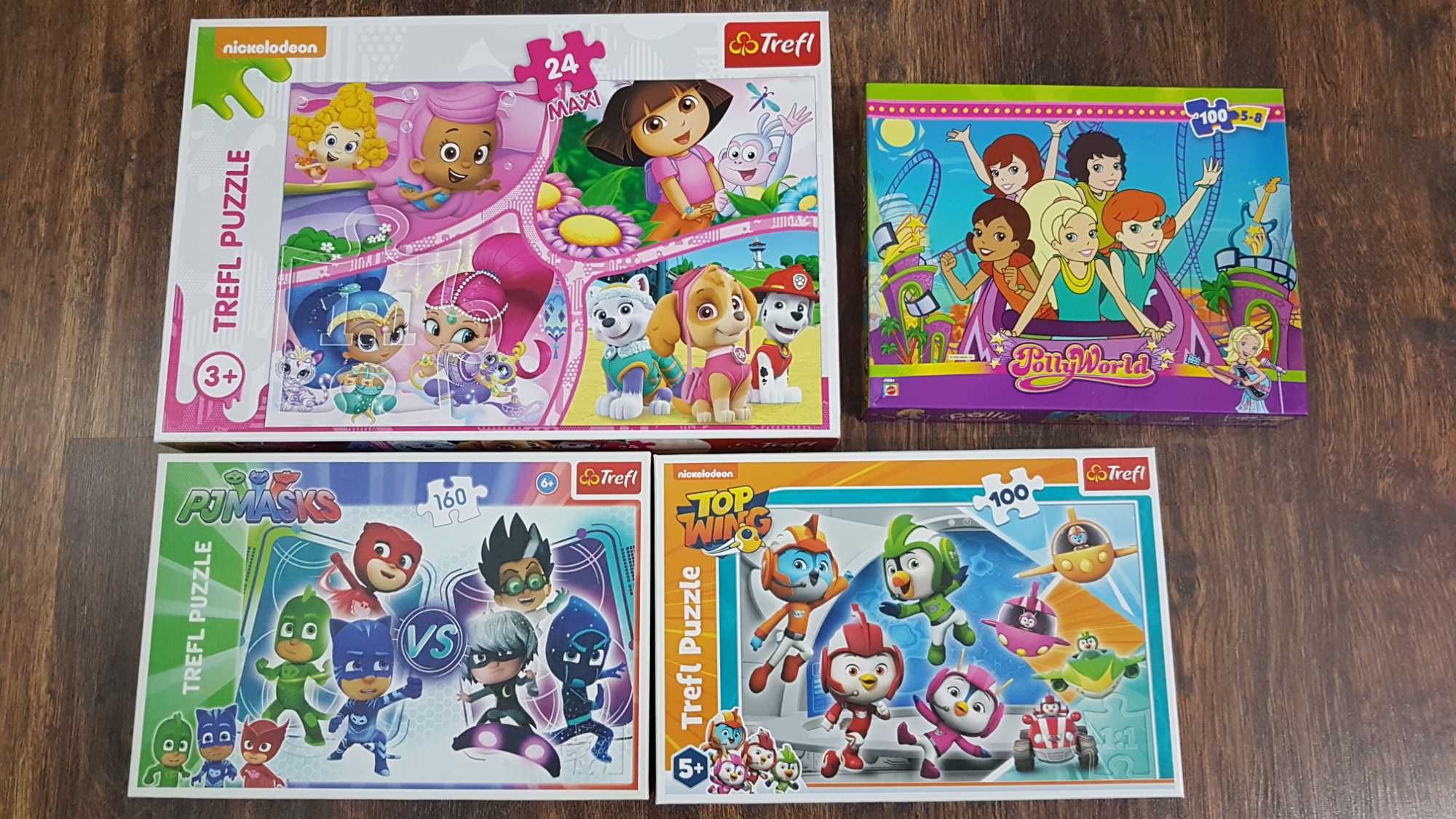 Puzzle Trefl Pidżamersi Dora Psi Patrol Polly Pocket Shimmer i Shine