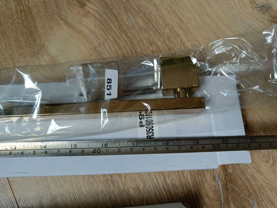 Ramię do ścianki prysznicowej wspornik szyby kabiny złoty gold połysk