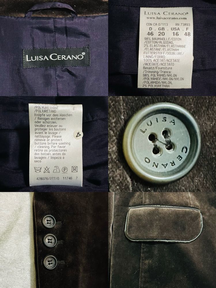 Оригінальний піджак жакет LUISA CERANO преміум якості