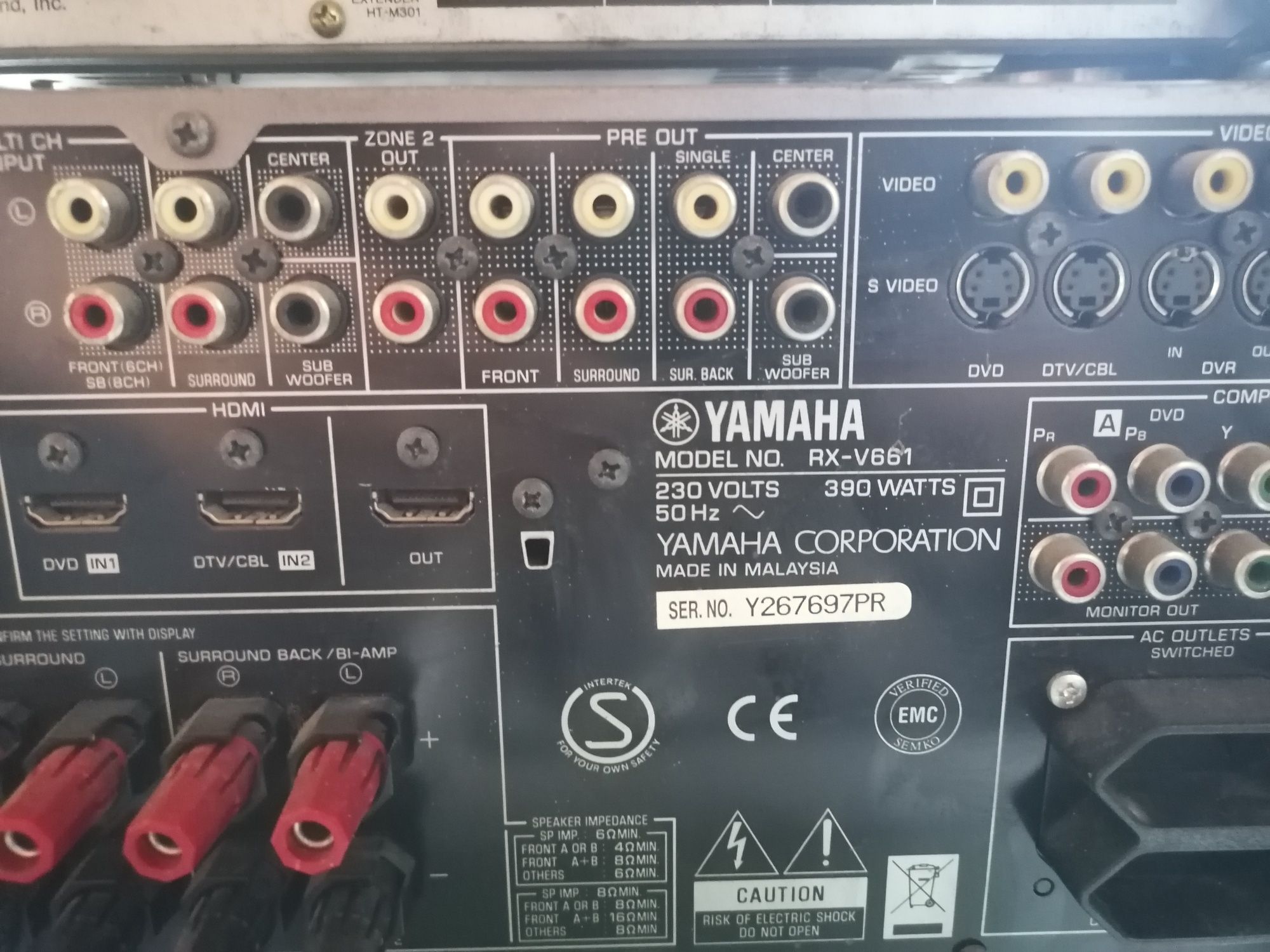 Yamacha rx-v661 amplituner